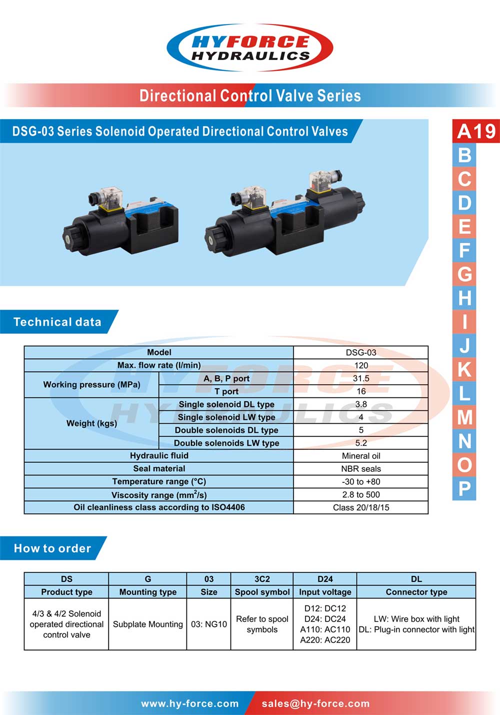 Dsg Series Solenoid Operated Directional Control Valves Buy Hyforce Hydraulics Hydraulic